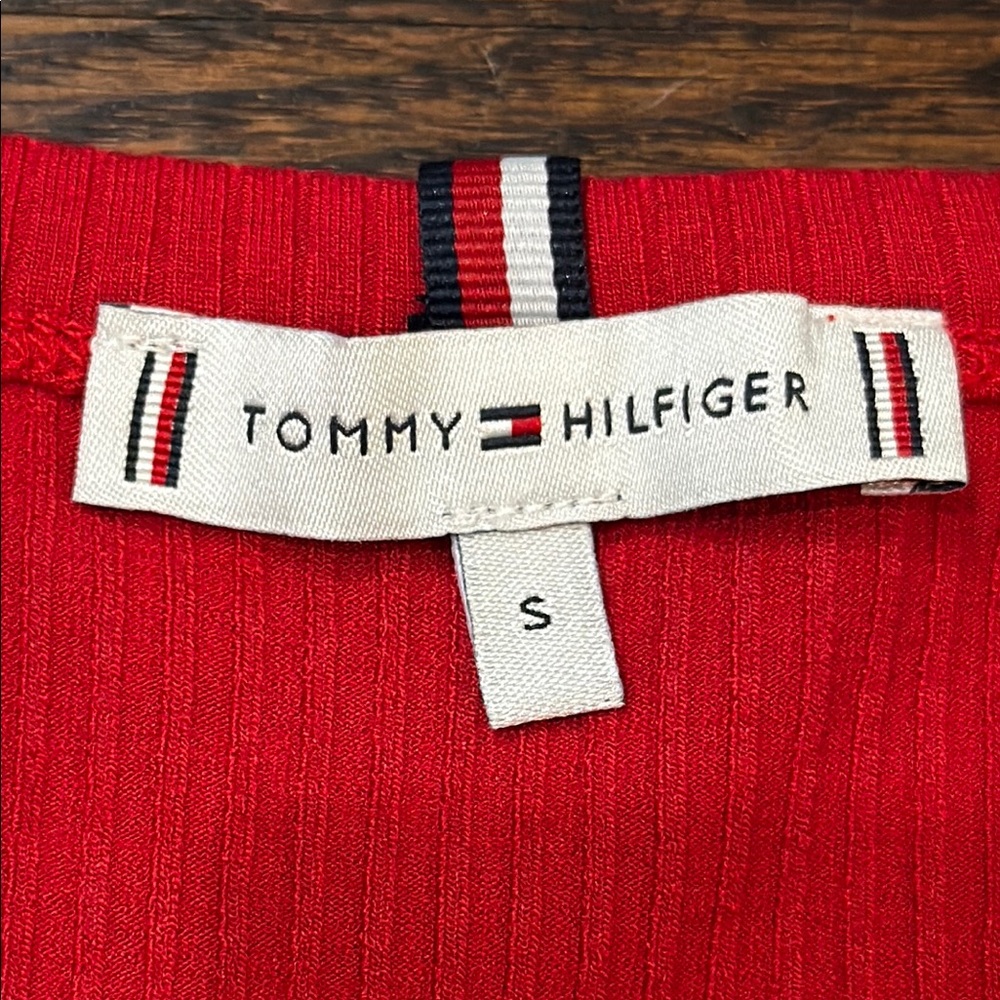 Tommy Hilfiger Red Ribbed Tank Top - Picture 2 of 11